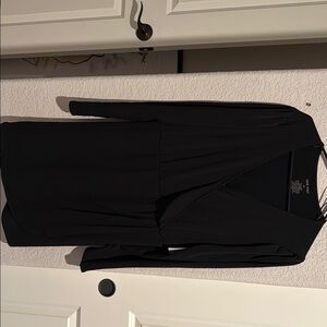 Nine West Black Long Sleeve V-Neck Sheath Dress